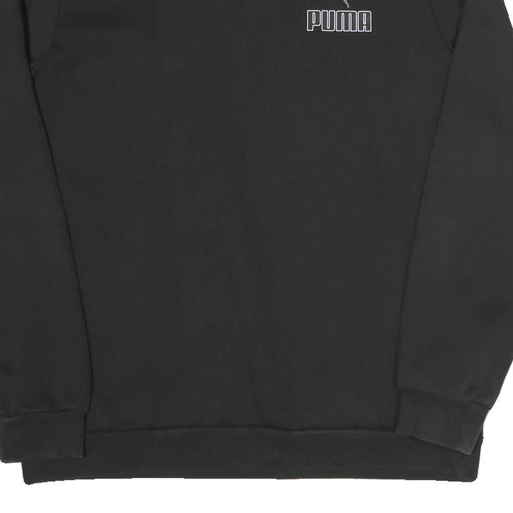 PUMA Mens Black Cotton Blend Crew Neck M Sports Logo Sweatshirt Casual