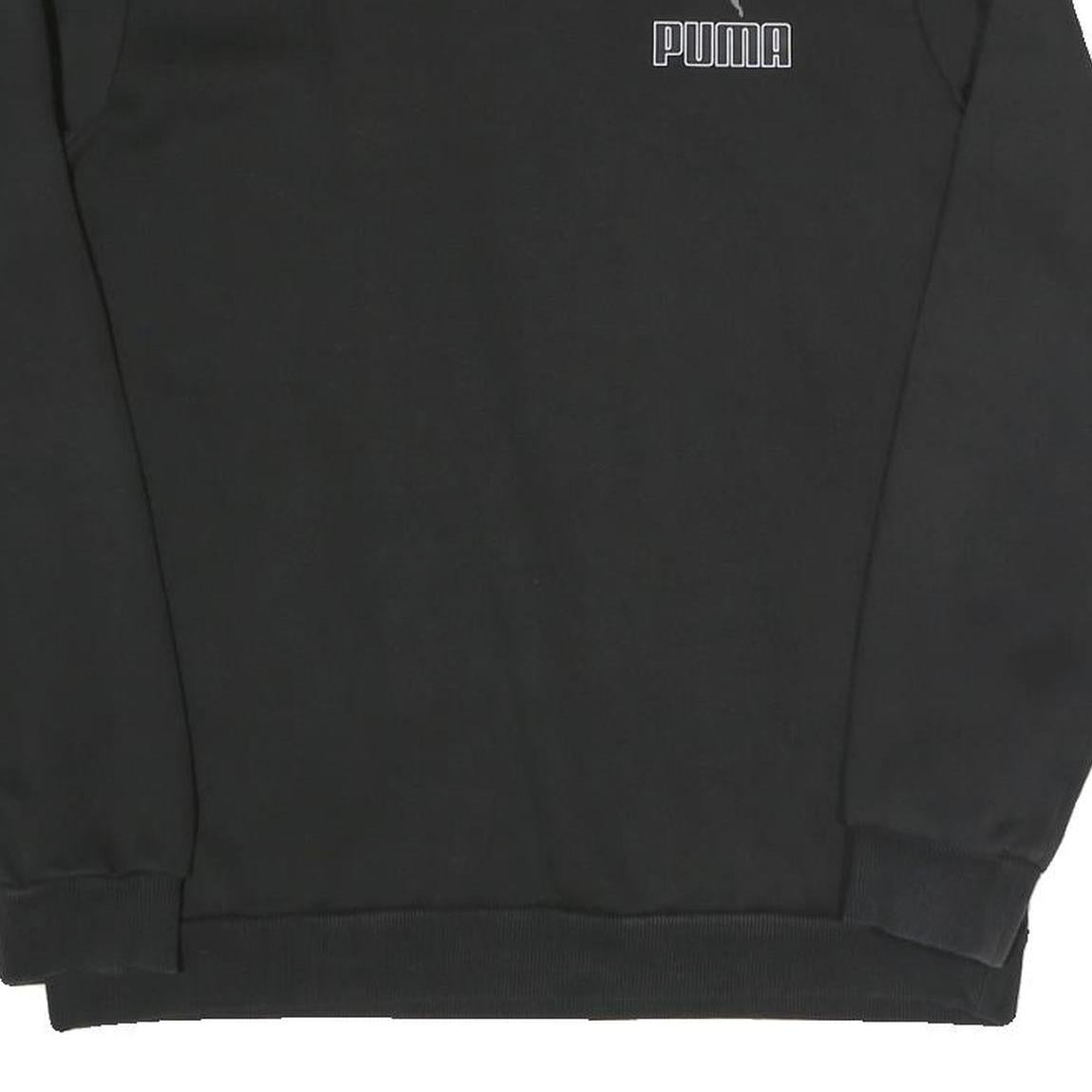 PUMA Mens Black Cotton Blend Crew Neck M Sports Logo Sweatshirt Casual