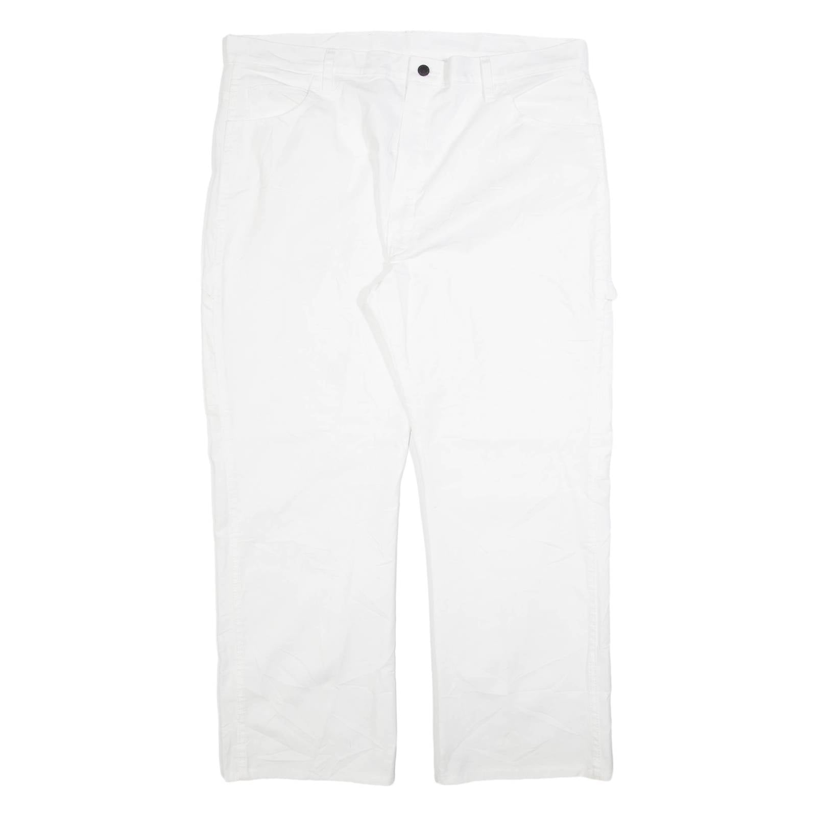 DICKIES Carpenter Mens Trousers White Regular Straight W40 L30