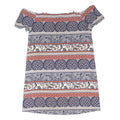BE YOU Womens Blue & Pink Paisley Day Dress Woven Polyester Blend Short UK 12