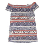 BE YOU Womens Blue & Pink Paisley Day Dress Woven Polyester Blend Short UK 12