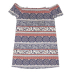 BE YOU Womens Blue & Pink Paisley Day Dress Woven Polyester Blend Short UK 12