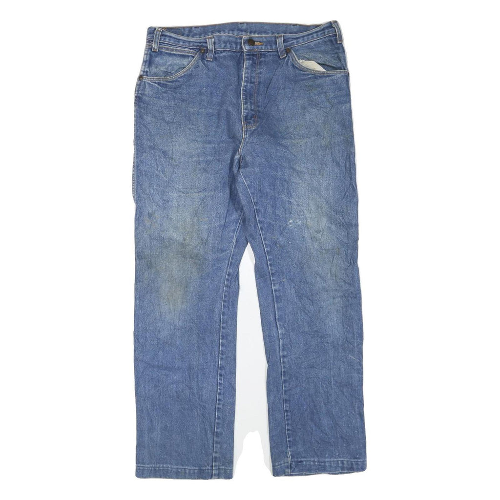 DICKIES Mens Regular Fit Blue Denim Jeans W34 L28 Zip Cotton Blend Casual
