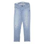 LEVI'S 711 Womens Slim Light Blue Denim Ripped Skinny Jeans W26 L25 Distressed