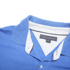 TOMMY HILFIGER Mens Blue Polo Shirt L Cotton Blend Short Sleeve Classic Fit
