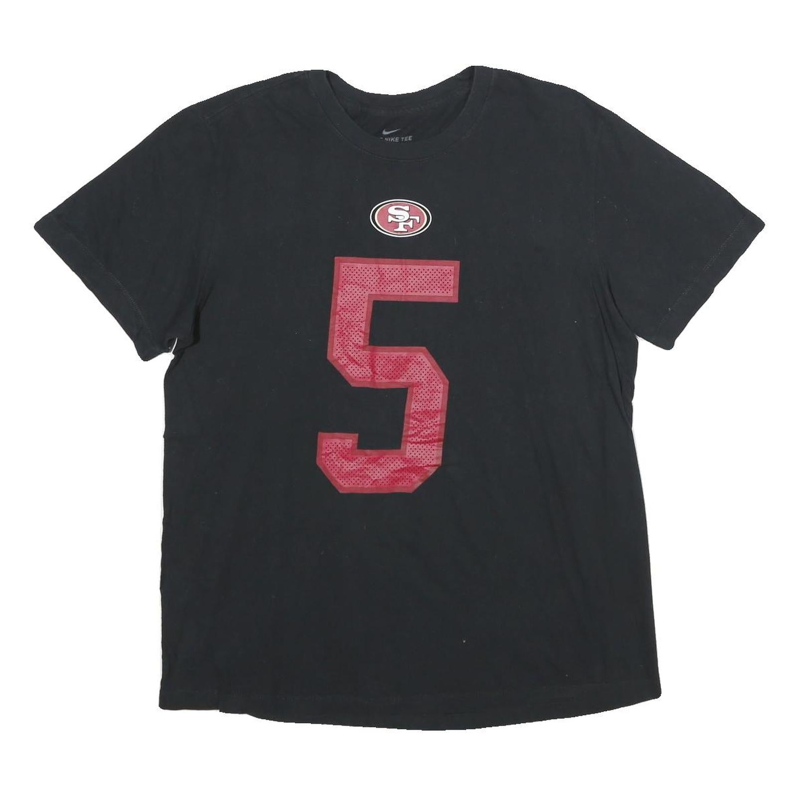 NIKE Mens Black San Francisco 49ers Graphic T-Shirt L Short Sleeve Crew Neck