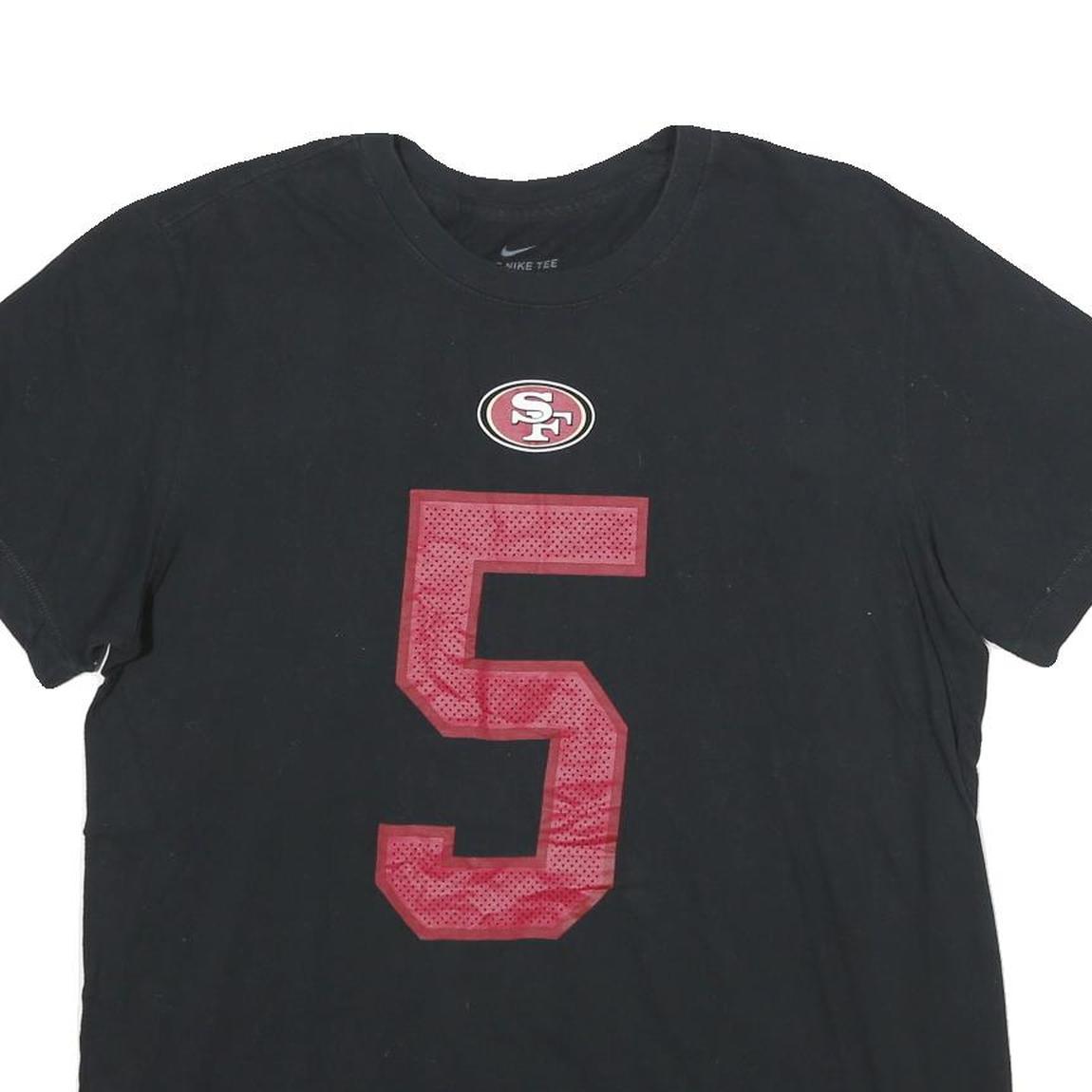 NIKE Mens Black San Francisco 49ers Graphic T-Shirt L Short Sleeve Crew Neck