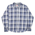 WRANGLER Mens Blue & White Plaid Shirt XL Casual Cotton Blend Long Sleeve