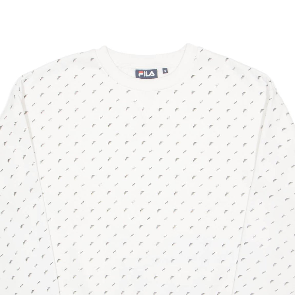 FILA Mens Sweatshirt White Crew Neck S