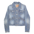 LEVI'S Womens Blue Denim Jacket S Cotton Blend Button Plain Casual Fashion