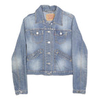 LEVI'S Womens Blue Denim Jacket S Cotton Blend Button Plain Casual Fashion