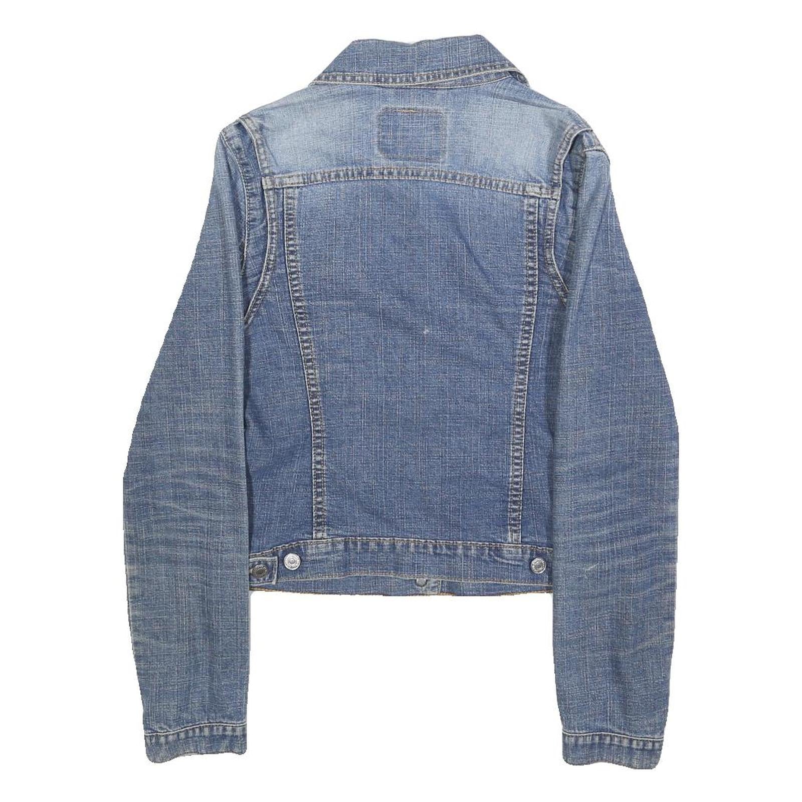 LEVI'S Womens Blue Denim Jacket S Cotton Blend Button Plain Casual Fashion