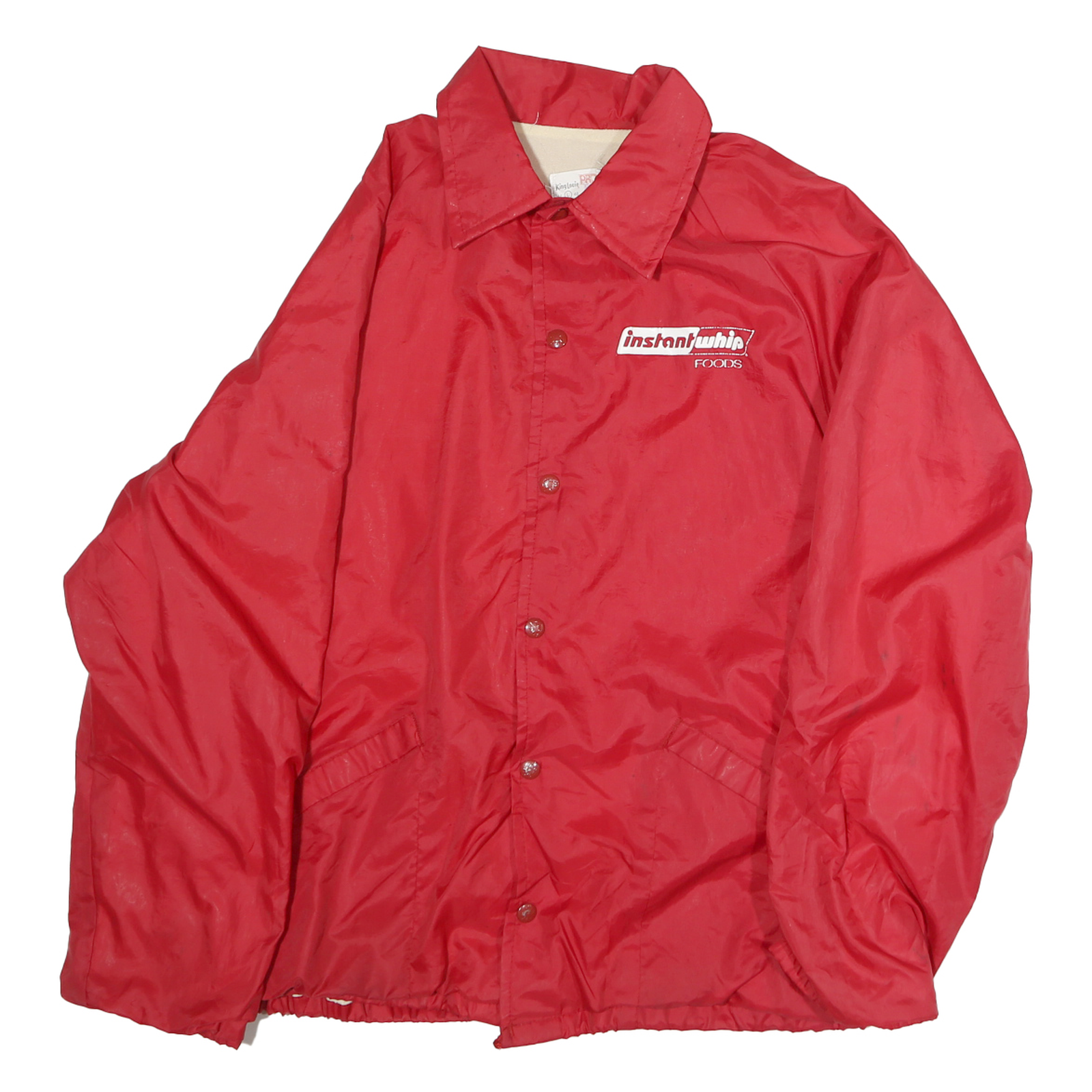 PRO FIT Mens Red Button Jacket L Polyester Plain Casual Sportswear