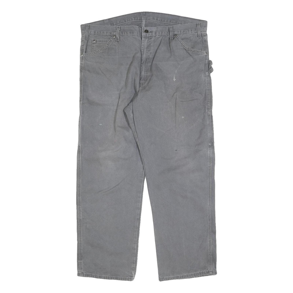 DICKIES Mens Jeans Grey Relaxed Straight Denim Medium W40 L30 Workwear Zip