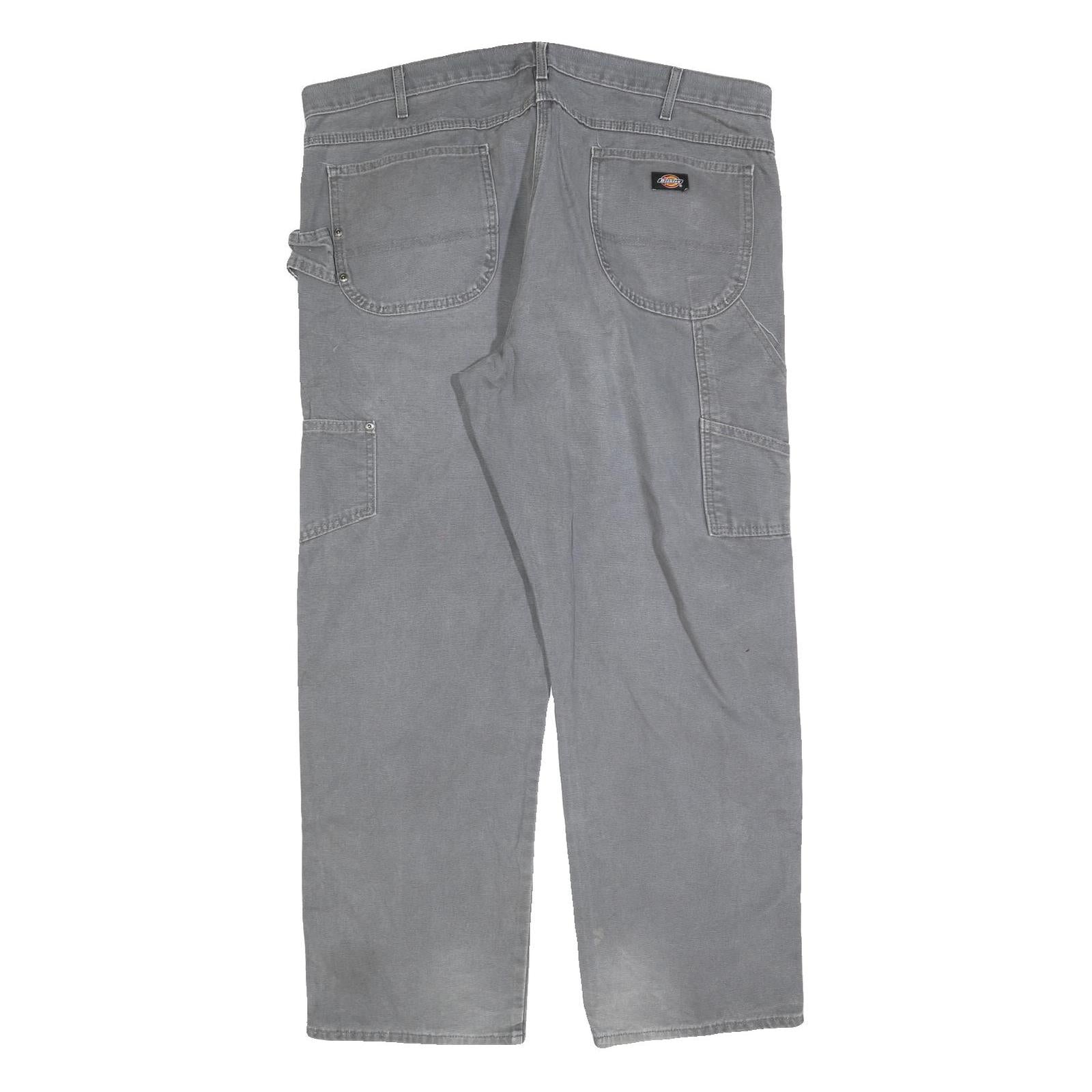 DICKIES Mens Jeans Grey Relaxed Straight Denim Medium W40 L30 Workwear Zip