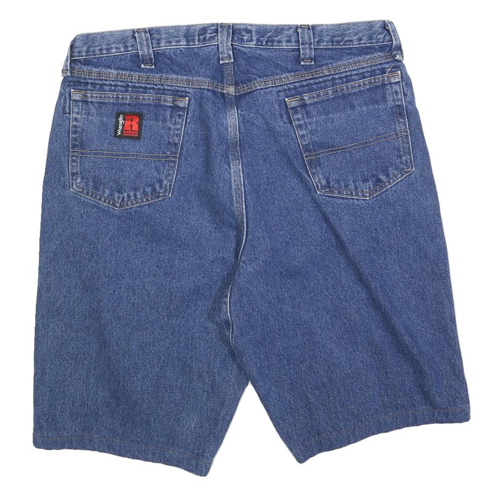 WRANGLER Mens Denim Blue Cotton Blend Shorts XL W38 Casual Classic Jeans