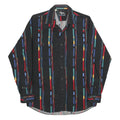 ROPER Mens Black & Multicolour Striped Shirt M Western Cotton Button