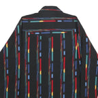 ROPER Mens Black & Multicolour Striped Shirt M Western Cotton Button