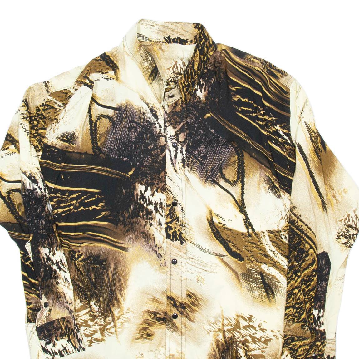 Womens Shirt Black Animal Print Long Sleeve M