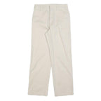 DICKIES Womens Relaxed Cotton Blend White Trousers W26 L28 Workwear Zip Closure