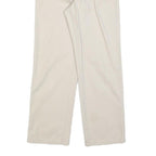 DICKIES Womens Relaxed Cotton Blend White Trousers W26 L28 Workwear Zip Closure