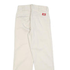 DICKIES Womens Relaxed Cotton Blend White Trousers W26 L28 Workwear Zip Closure