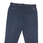 DICKIES Mens Regular Navy Blue Cotton Blend Zip Trousers W42 L28 Workwear
