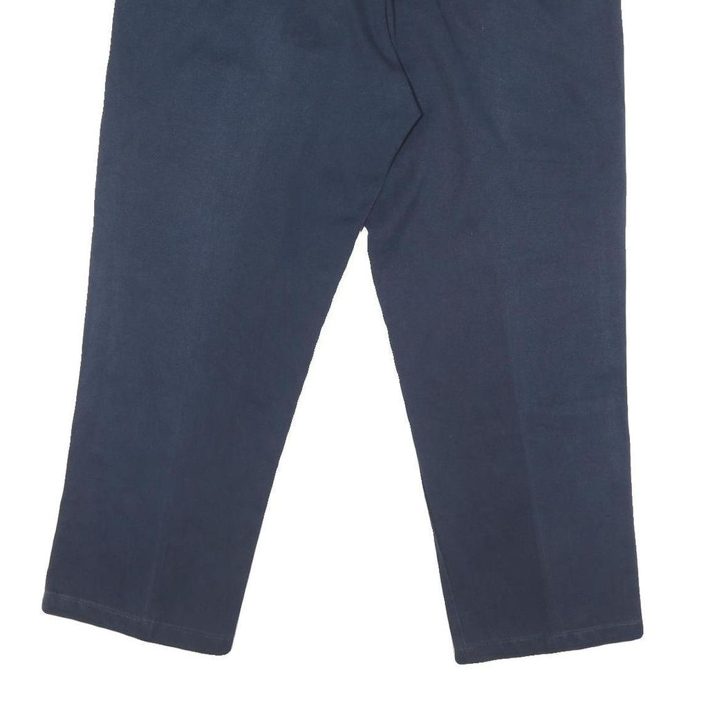 DICKIES Mens Regular Navy Blue Cotton Blend Zip Trousers W42 L28 Workwear
