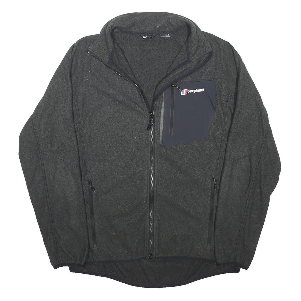 BERGHAUS Mens Black Outdoor Jacket XL Polyester Blend Woven Plain Zip Pockets