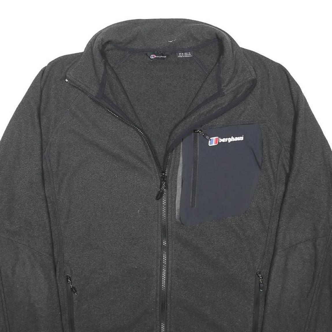 BERGHAUS Mens Black Outdoor Jacket XL Polyester Blend Woven Plain Zip Pockets
