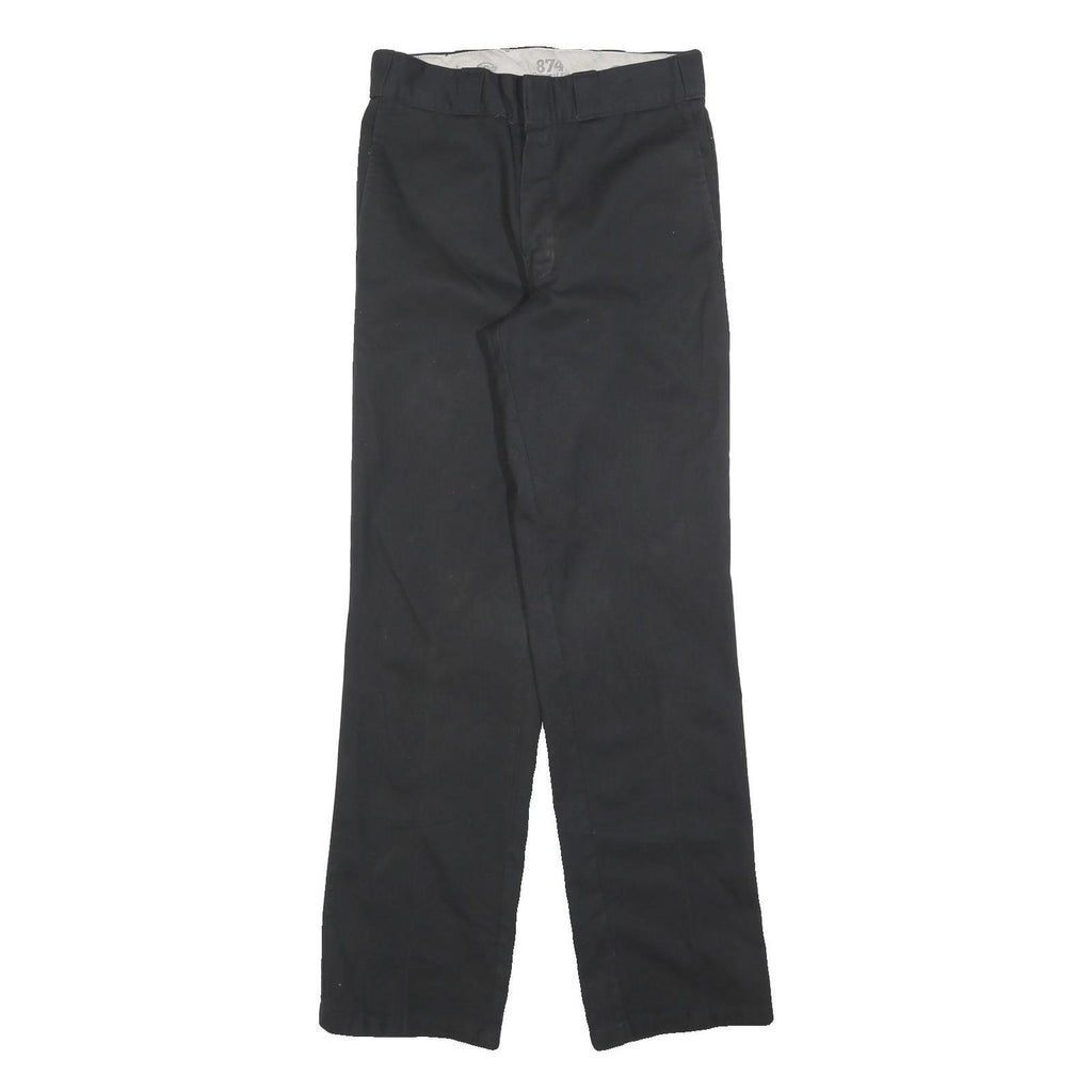 DICKIES Mens Cotton Blend Black Regular Straight Trousers W30 L34 Workwear Zip
