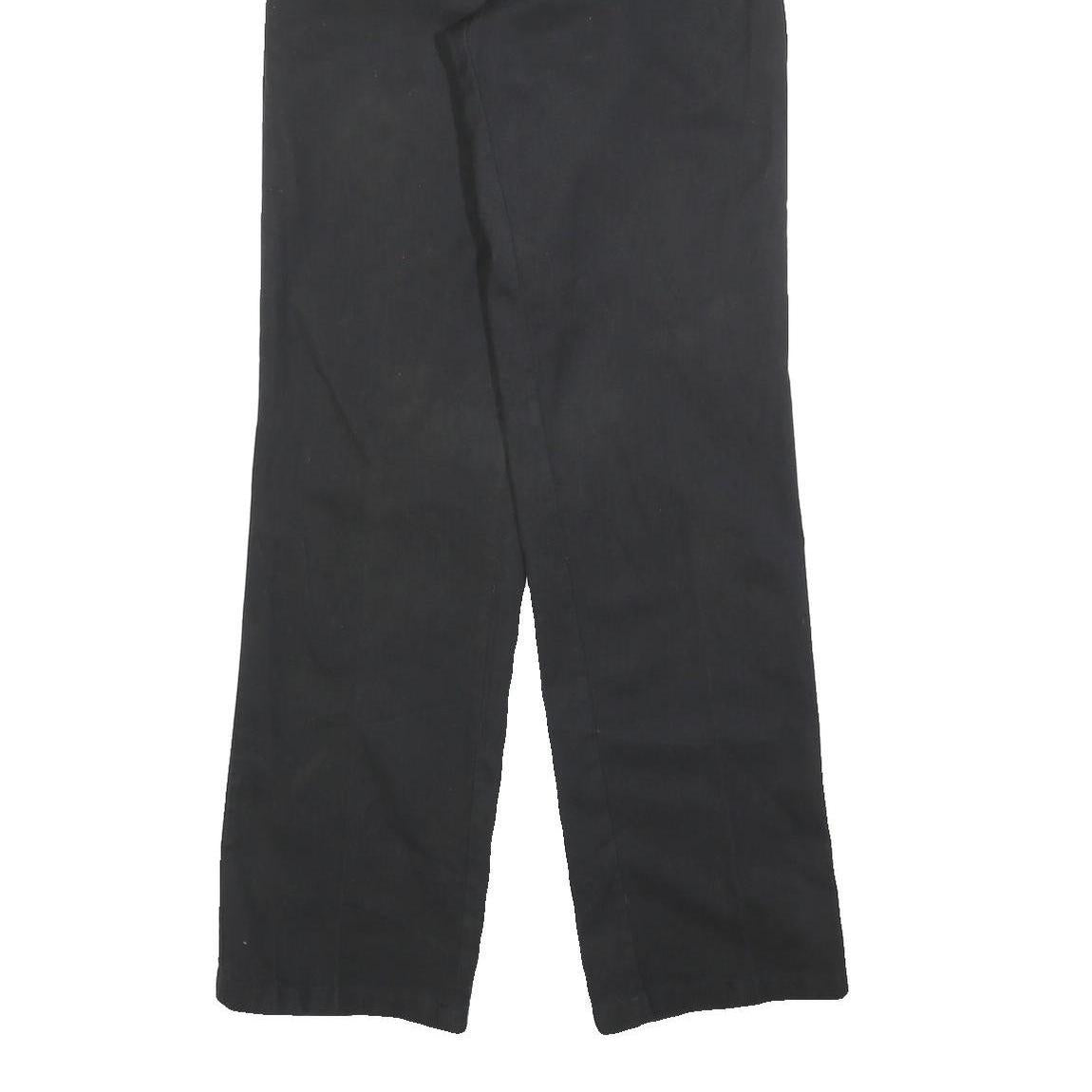 DICKIES Mens Cotton Blend Black Regular Straight Trousers W30 L34 Workwear Zip