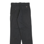 DICKIES Mens Cotton Blend Black Regular Straight Trousers W30 L34 Workwear Zip