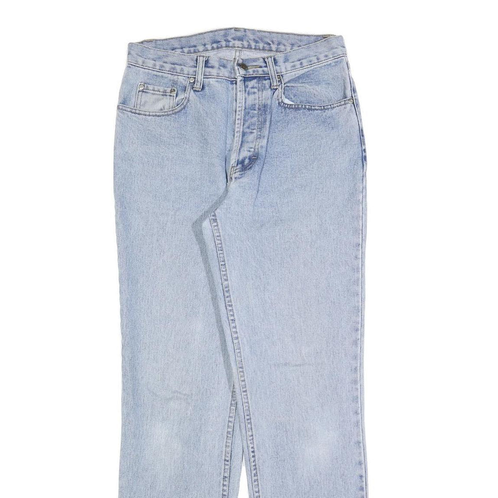 Womens Regular Fit Blue Denim Jeans Button W30 L31 Classic Cotton Straight Light