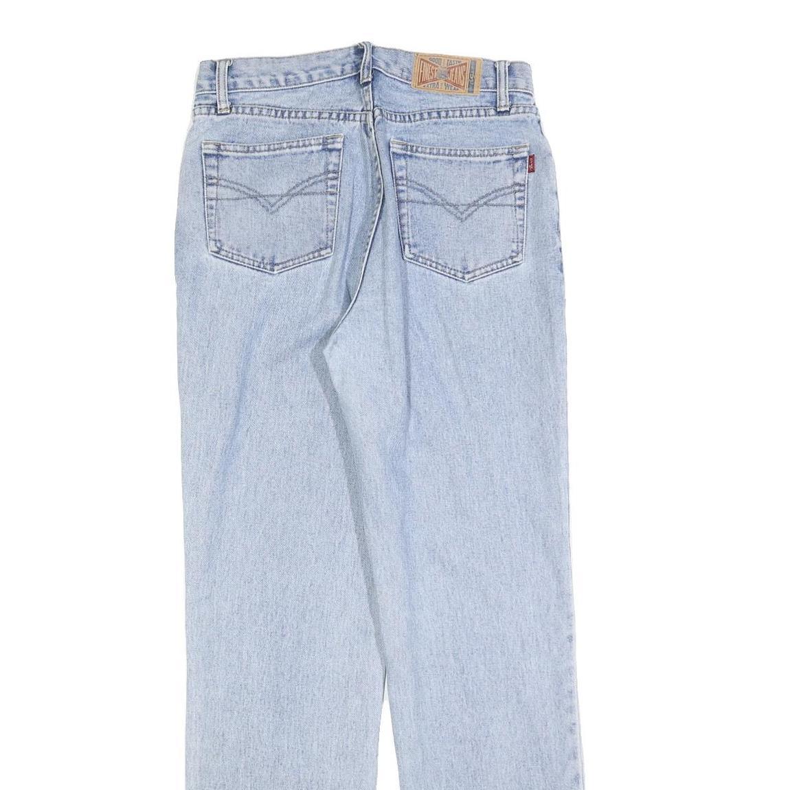 Womens Regular Fit Blue Denim Jeans Button W30 L31 Classic Cotton Straight Light