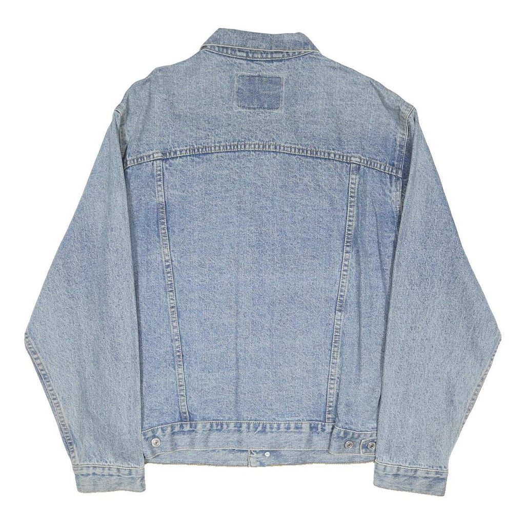 LEVI'S Mens Blue Denim Jacket L Cotton Blend Button Closure Classic Fit Casual