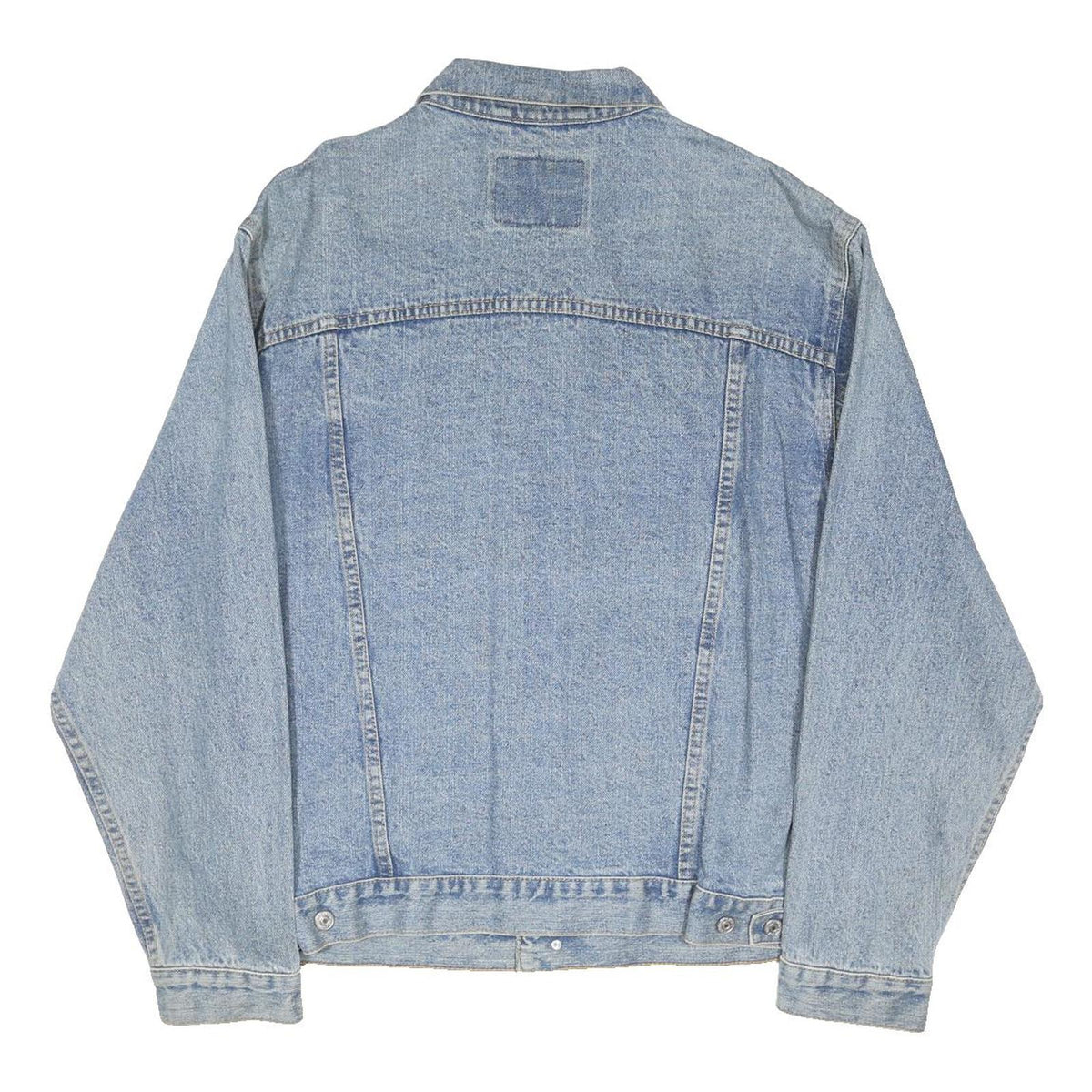 LEVI'S Mens Blue Denim Jacket L Cotton Blend Button Closure Classic Fit Casual