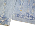 LEVI'S Mens Blue Denim Jacket L Cotton Blend Button Closure Classic Fit Casual