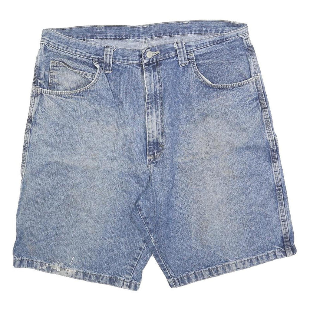 WRANGLER Mens Blue Denim Casual Shorts L W36 Pocket Utility Style