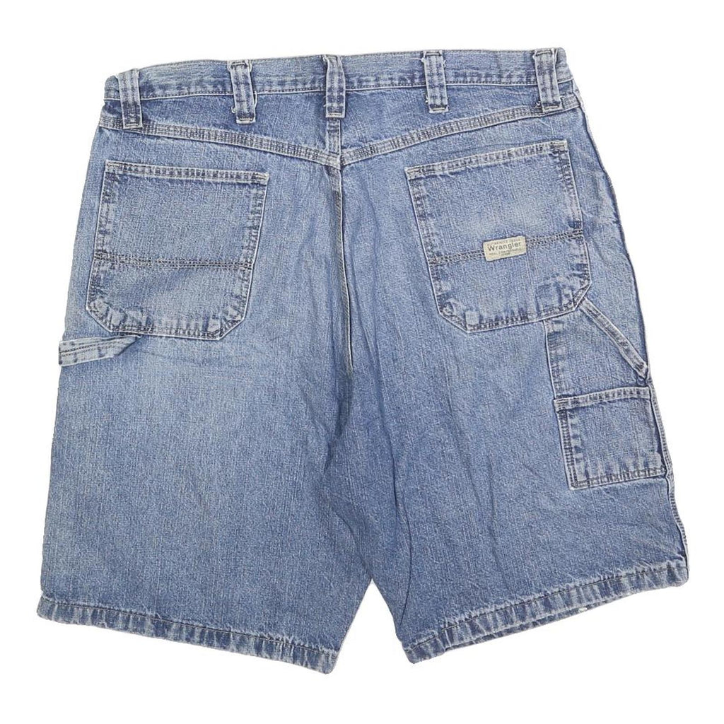 WRANGLER Mens Blue Denim Casual Shorts L W36 Pocket Utility Style