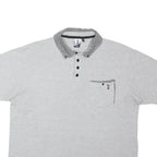 TOTTENHAM HOTSPUR Mens Grey Black Checked Collar Short Sleeve Polo Shirt XL