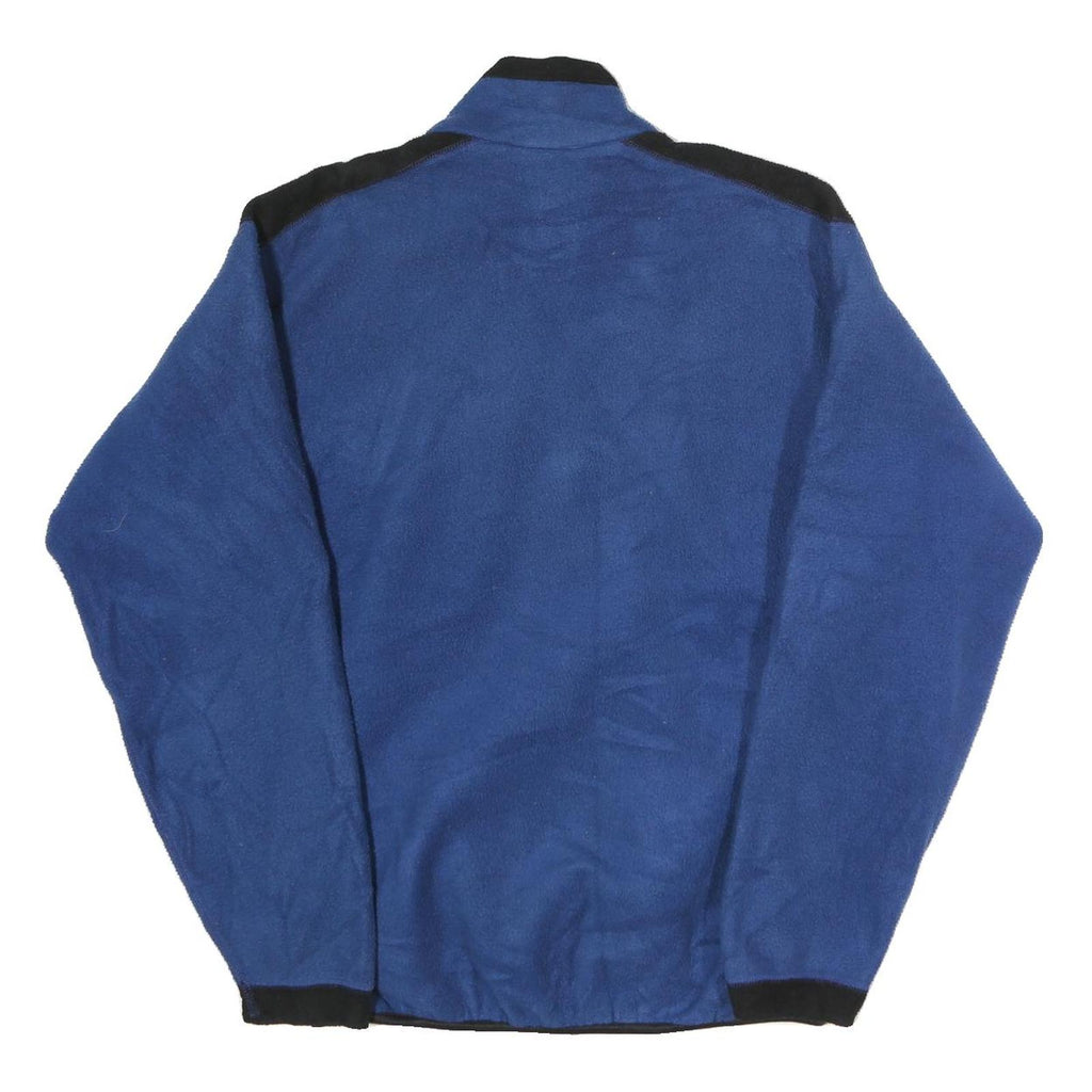 REI Mens Blue Black Fleece Jacket L Polyester Zip Outdoor Casual