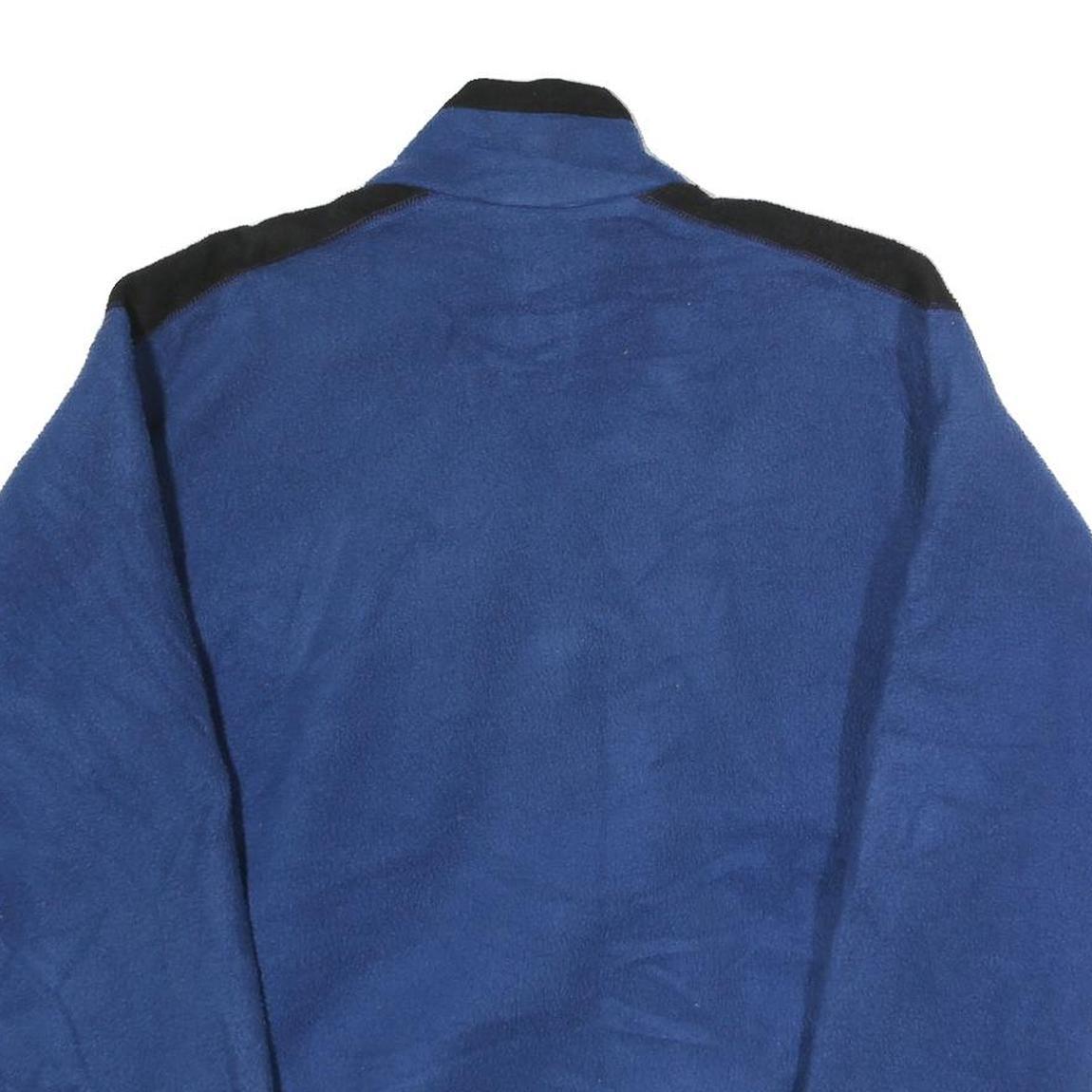 REI Mens Blue Black Fleece Jacket L Polyester Zip Outdoor Casual