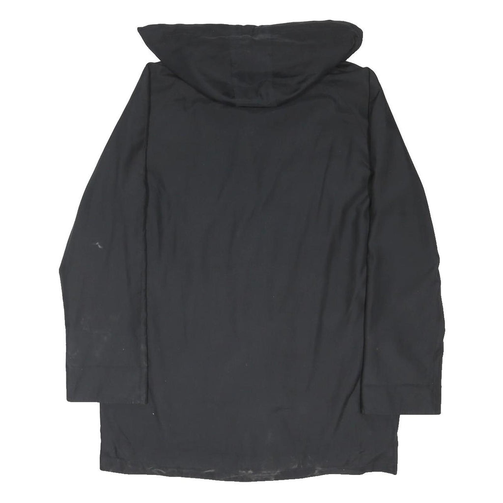 BURBERRY Womens Black Jacket UK 14 Polyester Blend Zip Hooded Classic