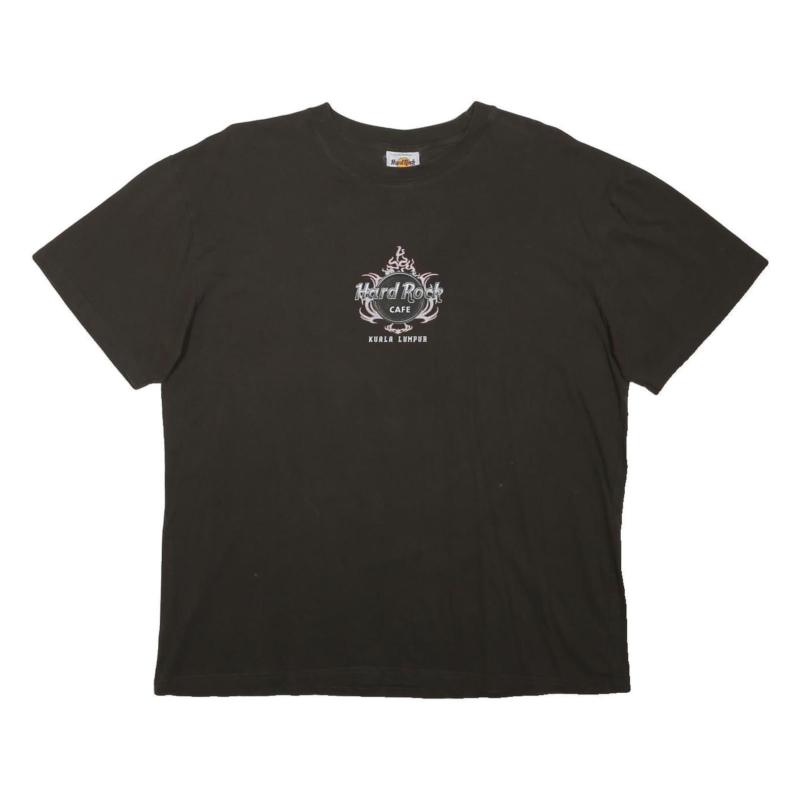 HARD ROCK CAFE Mens Black Kuala Lumpur Graphic T-Shirt L Short Sleeve Crew Neck