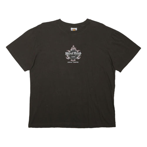 HARD ROCK CAFE Mens Black Kuala Lumpur Graphic T-Shirt L Short Sleeve Crew Neck