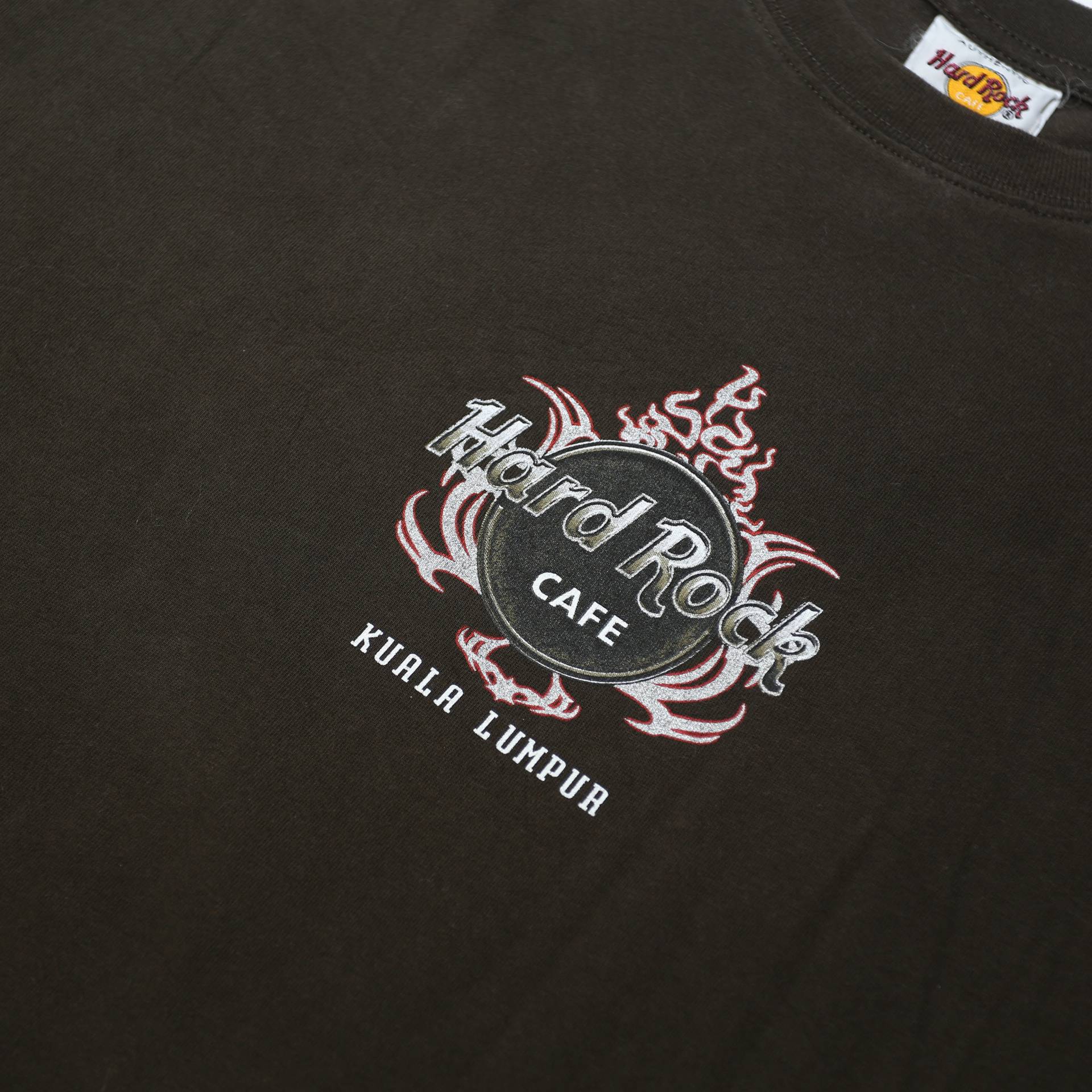HARD ROCK CAFE Mens Black Kuala Lumpur Graphic T-Shirt L Short Sleeve Crew Neck