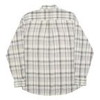 TOMMY HILFIGER Mens Grey & Cream Check Shirt M Button-Down Collar Long Sleeve