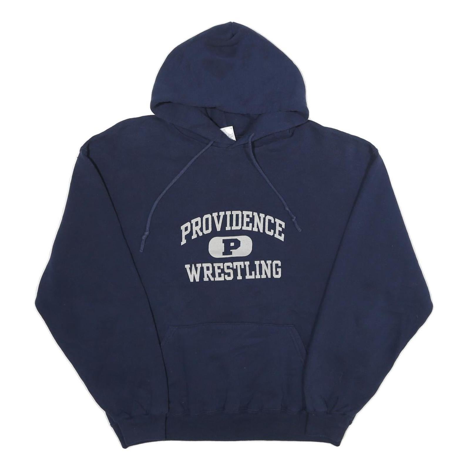RUSSELL ATHLETIC Mens Navy Providence Wrestling Hoodie L Cotton Blend Pullover