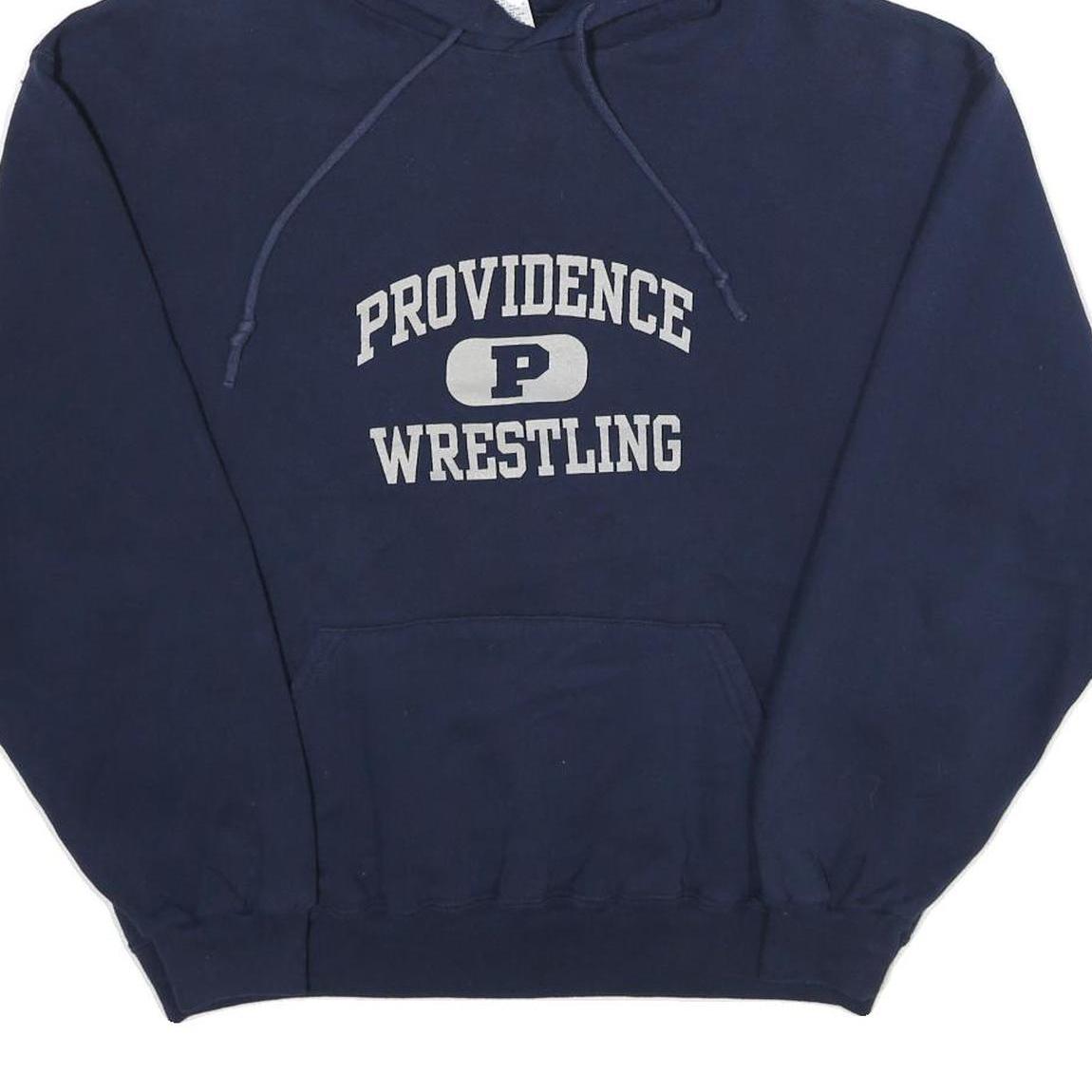 RUSSELL ATHLETIC Mens Navy Providence Wrestling Hoodie L Cotton Blend Pullover